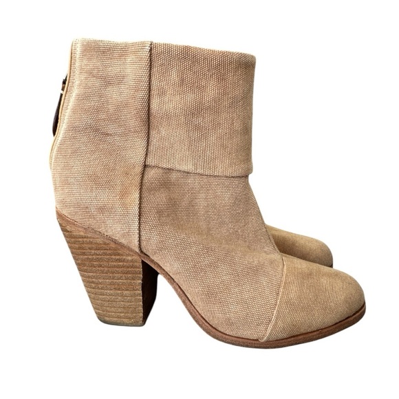Rag & Bone Newbury Ankle Bootie in Camel Canvas Size 8 - Picture 6 of 10
